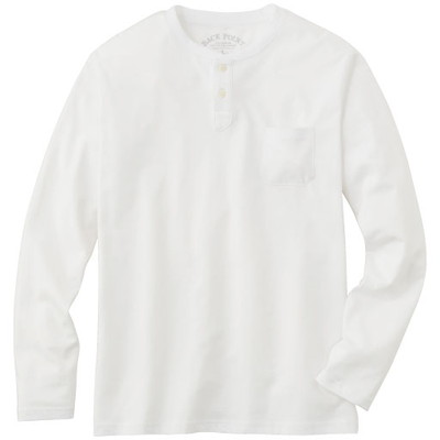 綿100%ヘンリーネックTシャツ(長袖)(S～7L)